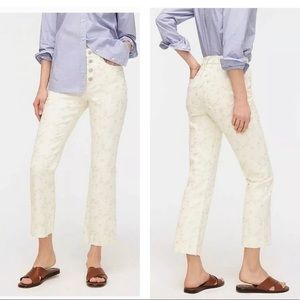 J.crew denim billie demi boot crop embroidered size 27